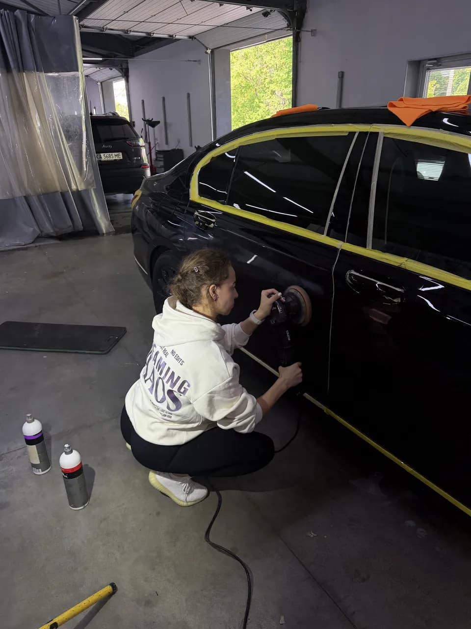 Mercedes S-Class W222 — detailing and polishing at eMechaniq car service, Kyiv