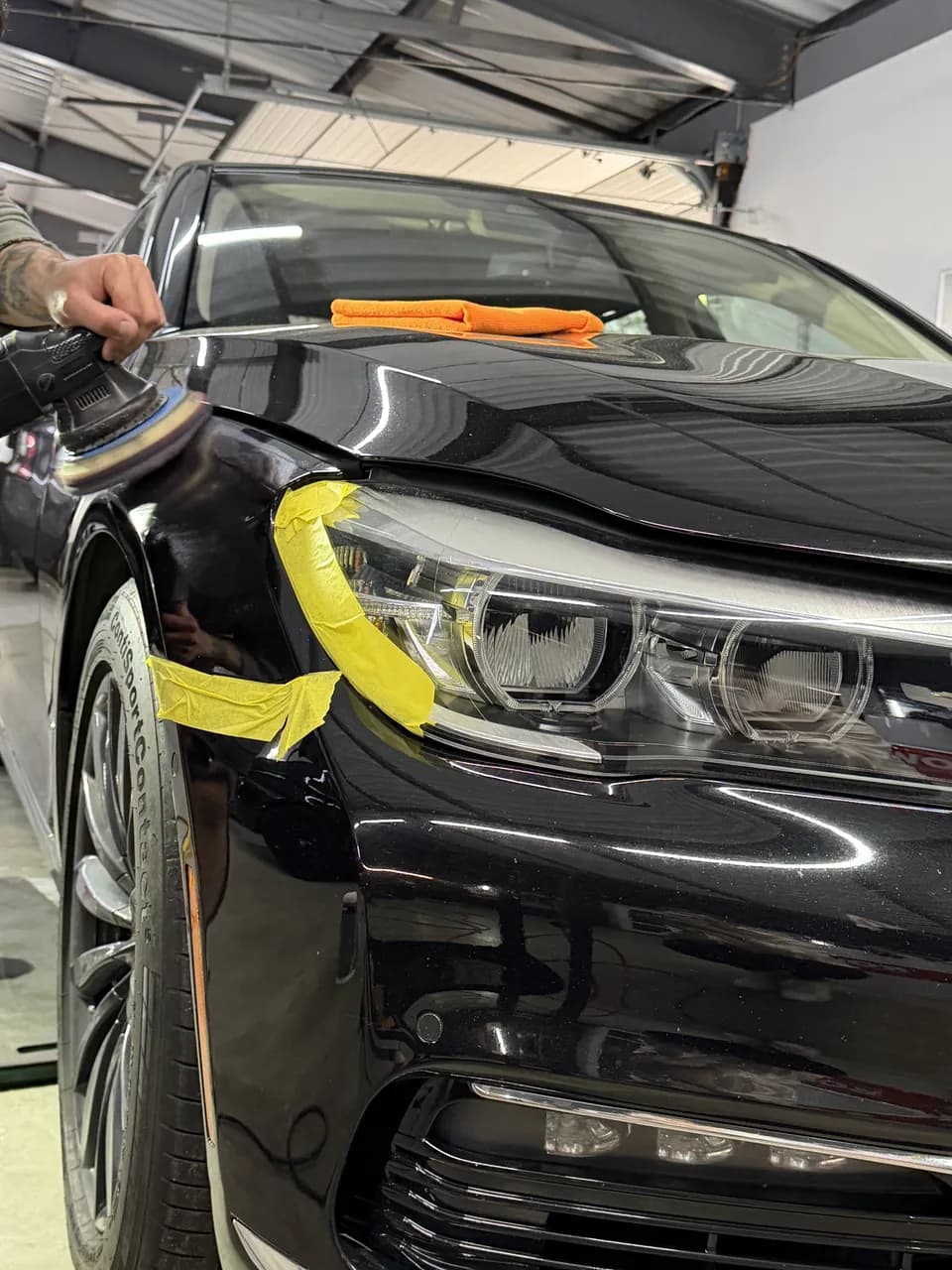 BMW 7 Series — detailing and polishing at eMechaniq car service, Kyiv