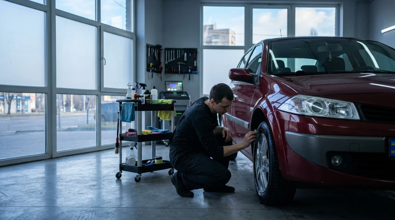Mercedes S-Class W222 — detailing and polishing at the eMechanic auto service center, Kyiv